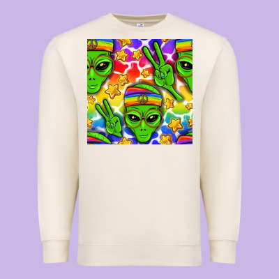 Pride Lgbtq+ Aliens And Stars With Rainbow Premium Sweatshirt Designed By Nancycooperartshop