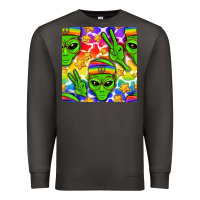 Smoke Pride LGBTQ+ aliens and stars with rainbow Premium Sweatshirt - NancyCooperArtShop