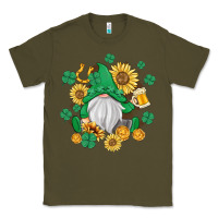 Army Green st patrick's day shamrock sunflowers gnome Classic Tee - MaliasSmallBusiness