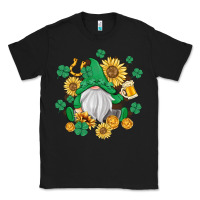 Black st patrick's day shamrock sunflowers gnome Classic Tee - MaliasSmallBusiness