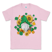 Bubblegum Pink st patrick's day shamrock sunflowers gnome Classic Tee - MaliasSmallBusiness