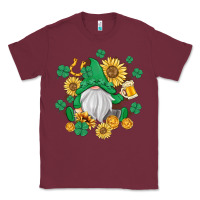 Burgundy st patrick's day shamrock sunflowers gnome Classic Tee - MaliasSmallBusiness