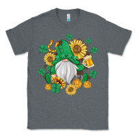 Charcoal Heather st patrick's day shamrock sunflowers gnome Classic Tee - MaliasSmallBusiness