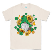 Natural st patrick's day shamrock sunflowers gnome Classic Tee - MaliasSmallBusiness