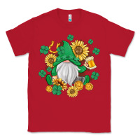 Red st patrick's day shamrock sunflowers gnome Classic Tee - MaliasSmallBusiness
