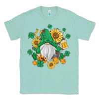 Seafoam st patrick's day shamrock sunflowers gnome Classic Tee - MaliasSmallBusiness