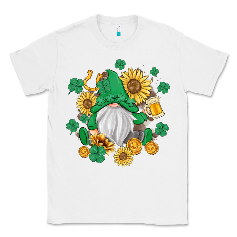 St Patrick's Day Shamrock Sunflowers Gnome Classic Tee by MaliasSmallBusiness | Teevron