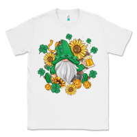 White st patrick's day shamrock sunflowers gnome Classic Tee - MaliasSmallBusiness
