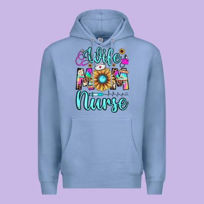 Wife Mom Nurse Premium Hoodie Designed By Jahusdesignshop
