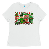 White christmas tractor coffee cups Ladies Tee - texasbilliewilder