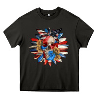 Asphalt 4th of July sunflower skull 4th of july Heavy Core Tee - CowGirlArtShop