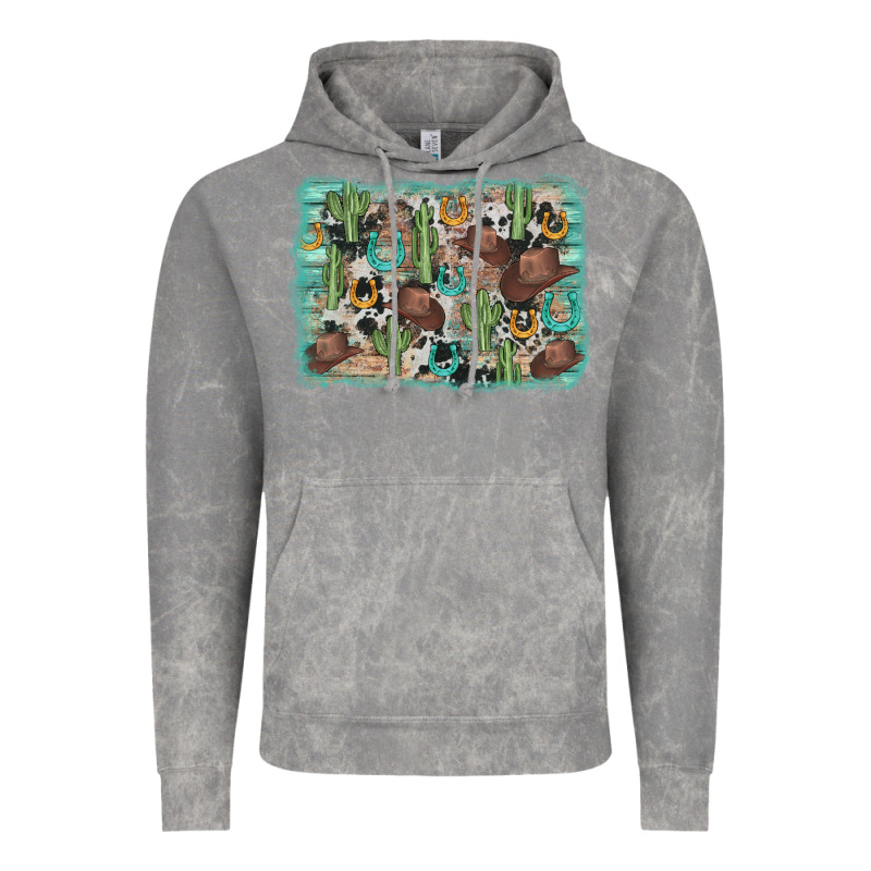 Cactus Cowboy Hat Background Vintage Hoodie by AdoDesignShop | Teevron