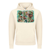 Vintage Artic cactus cowboy hat background Vintage Hoodie - AdoDesignShop