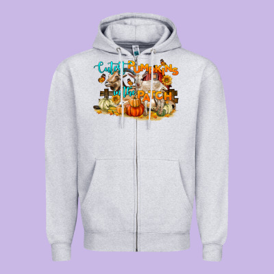 Cutest Pumpkin In The Patch Zipper Hoodie Designed By Lillyallendesigns