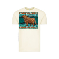 Vintage Arctic turquoises gemstones cowhide highland cow Vintage Tee - BarkalooDesign