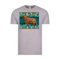 Vintage Zinc turquoises gemstones cowhide highland cow Vintage Tee - BarkalooDesign