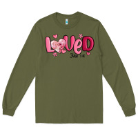 Army Green valentine's day loved john 3 16 Long Sleeve Tee - MaliasSmallBusiness
