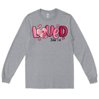 Heather Grey valentine's day loved john 3 16 Long Sleeve Tee - MaliasSmallBusiness