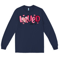 Navy valentine's day loved john 3 16 Long Sleeve Tee - MaliasSmallBusiness