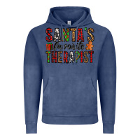 Vintage Denim santa's favorite therapist Vintage Hoodie - Jasminsmagicworld