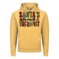 Vintage Mustard santa's favorite therapist Vintage Hoodie - Jasminsmagicworld