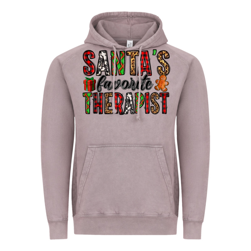 Santa's Favorite Therapist Vintage Hoodie by Jasminsmagicworld | Teevron