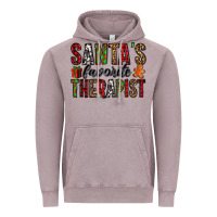 Vintage Zinc santa's favorite therapist Vintage Hoodie - Jasminsmagicworld