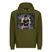 Army Green gothic girl with black rose Premium Hoodie - TumblerDesignByShophia