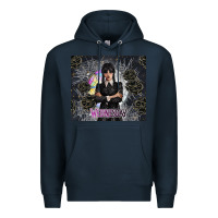 Navy gothic girl with black rose Premium Hoodie - TumblerDesignByShophia