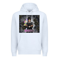 White gothic girl with black rose Premium Hoodie - TumblerDesignByShophia