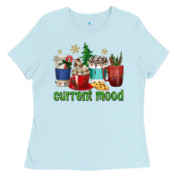 Baby Blue coffee cups current mood Ladies Tee - texasbilliewilder