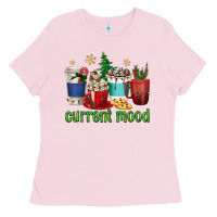 Bubblegum Pink coffee cups current mood Ladies Tee - texasbilliewilder