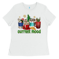 White coffee cups current mood Ladies Tee - texasbilliewilder