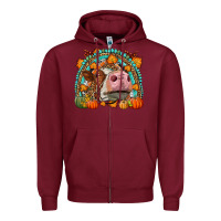 Burgundy Fall Cow Rainbow Zipper Hoodie - LillyAllenDesigns