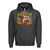 Charcoal Heather Fall Cow Rainbow Zipper Hoodie - LillyAllenDesigns