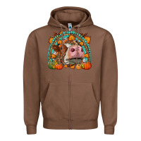 Chestnut Fall Cow Rainbow Zipper Hoodie - LillyAllenDesigns
