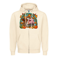 Sandshell Fall Cow Rainbow Zipper Hoodie - LillyAllenDesigns