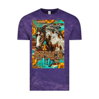 Cloud Purple Western Ranch Life Mustang Horse Vintage Tee - LillyAllenDesigns