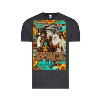 Vintage Black Western Ranch Life Mustang Horse Vintage Tee - LillyAllenDesigns