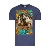 Vintage Denim Western Ranch Life Mustang Horse Vintage Tee - LillyAllenDesigns