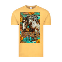 Vintage Mustard Western Ranch Life Mustang Horse Vintage Tee - LillyAllenDesigns