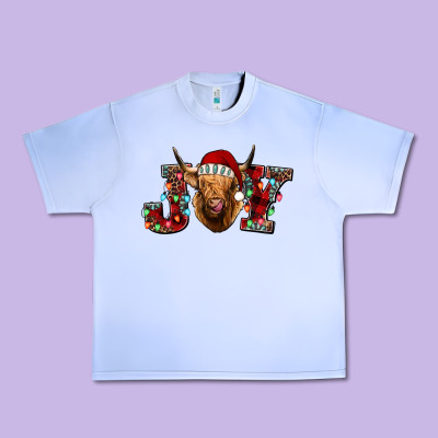 Joy Highland Cow Urban Heavy Tee Designed By Jasminsmagicworld