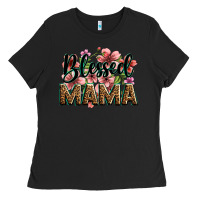 Black flowers blessed mama Ladies Tee - Zillion Design Studio