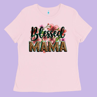 Flowers Blessed Mama Ladies Tee Designed By Zillion Design Studio