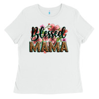 White flowers blessed mama Ladies Tee - Zillion Design Studio