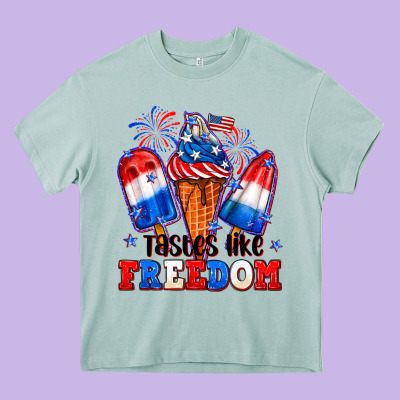 4th Of July Ice Creams Tastes Like Freedom Heavy Core Tee Designed By Neo Western
