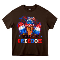 Chocolate Brown 4th of July ice creams tastes like freedom Heavy Core Tee - Neo Western