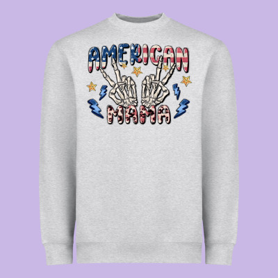 American Mama Heavyweight Sweatshirt Designed By Maliassmallbusiness