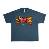 Midnight Navy peace love tacos Urban Heavy Tee - AdoDesignShop