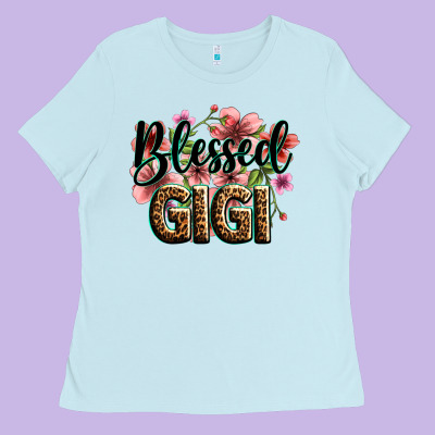 Flowers Blessed Gigi Ladies Tee Designed By Zillion Design Studio